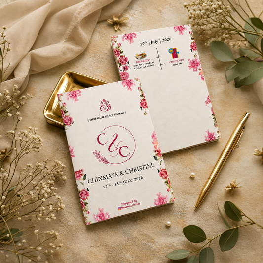 Floral Wedding Keyholder Itinerary 2D