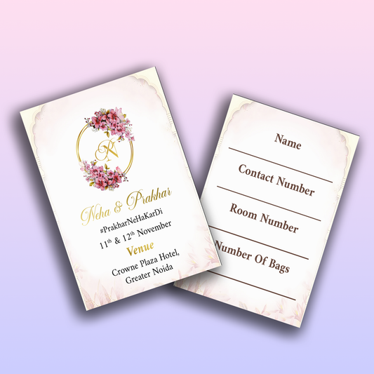 Pink Petals 2D Luggage Tag