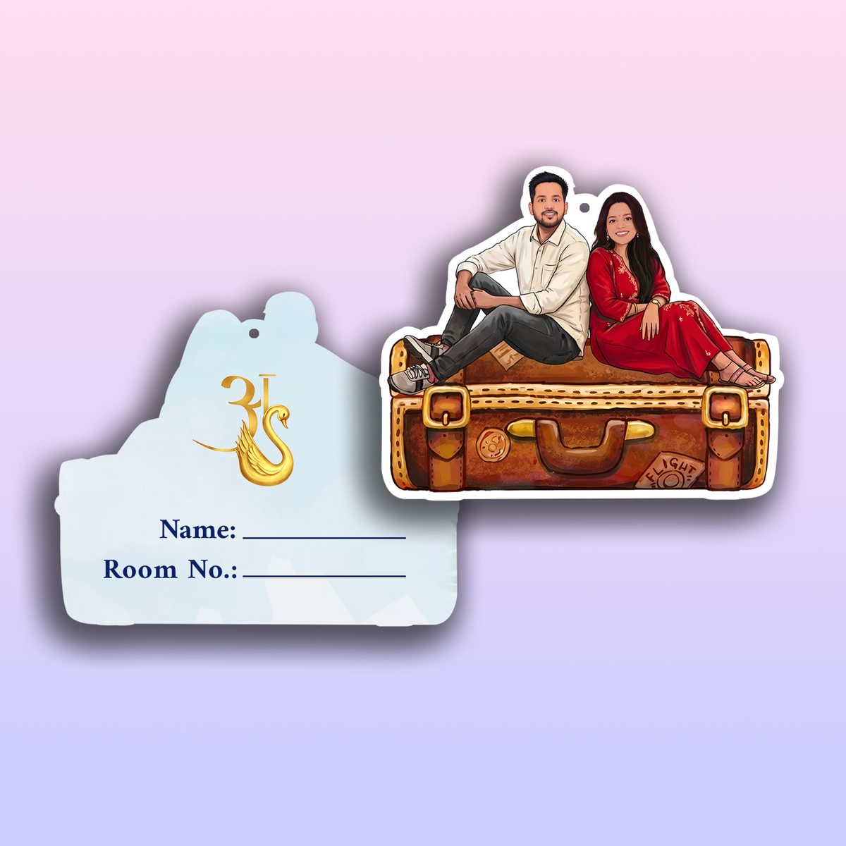 3D custom Couple Luggage Tag