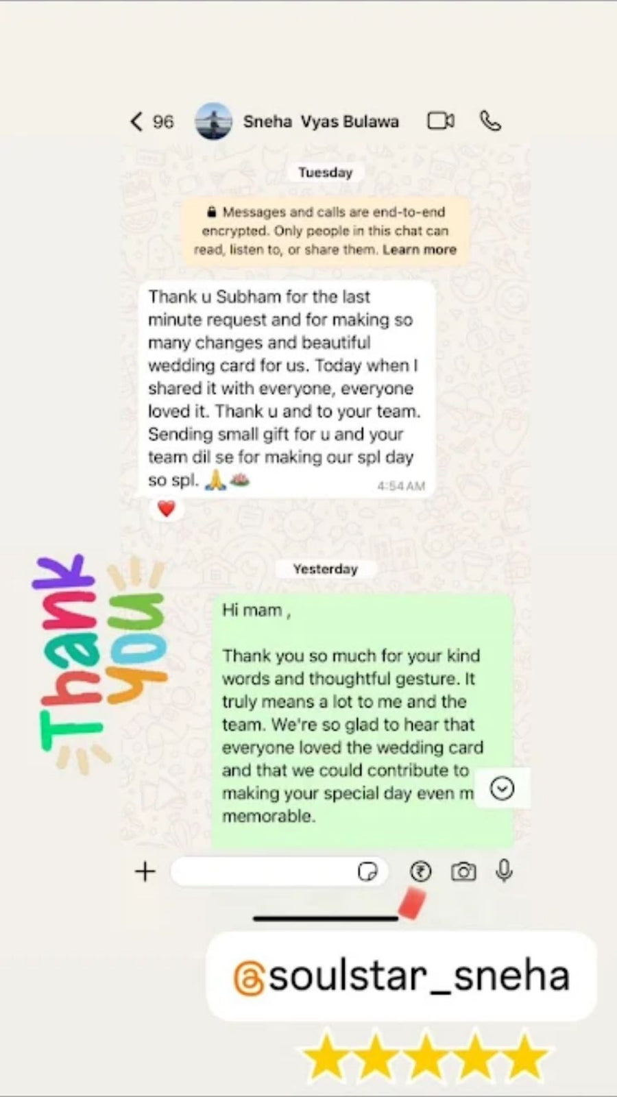 WhatsApp customer review screenshot