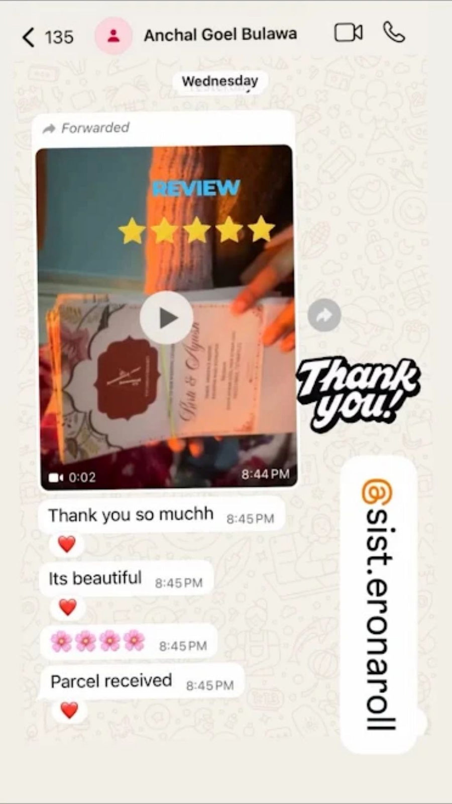 WhatsApp customer review screenshot