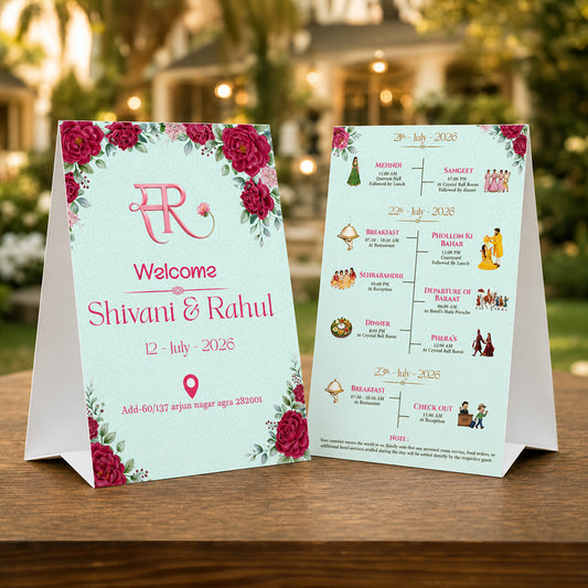Classic Rose Itinerary Tent Card