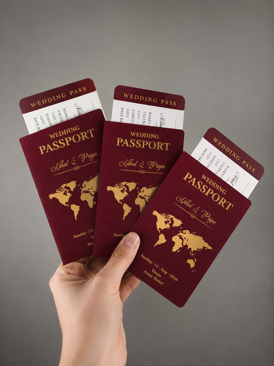 Crimson Voyage Wedding Passport Itinerary