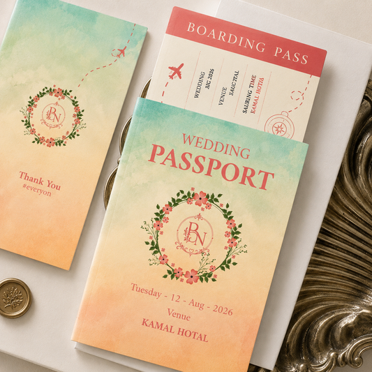 Garden Glow Wedding Passport Itinerary