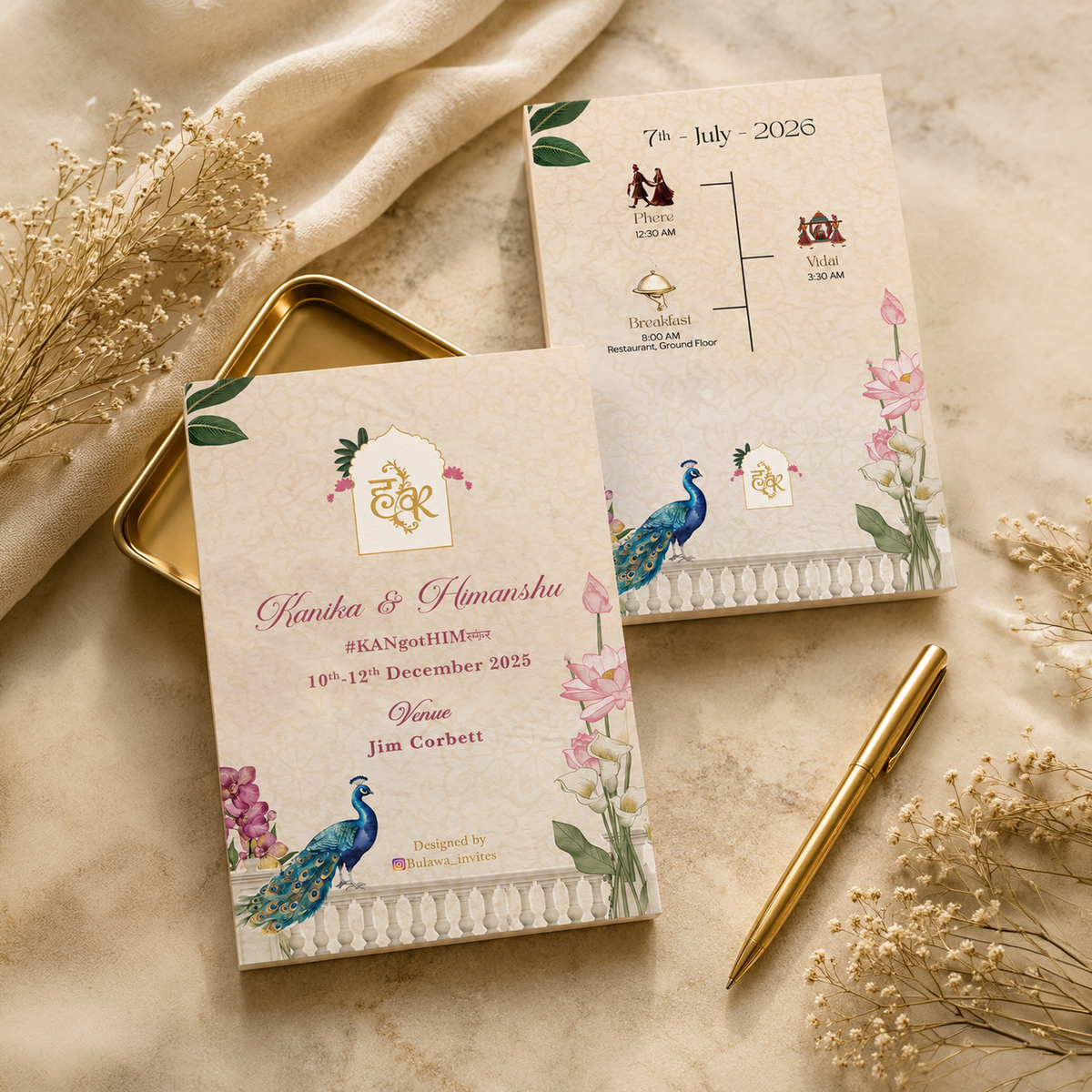 Ivory Peacock Keyholder Itinerary 2D