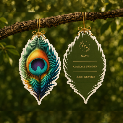 Peacock Feather 3d Luggage Tag