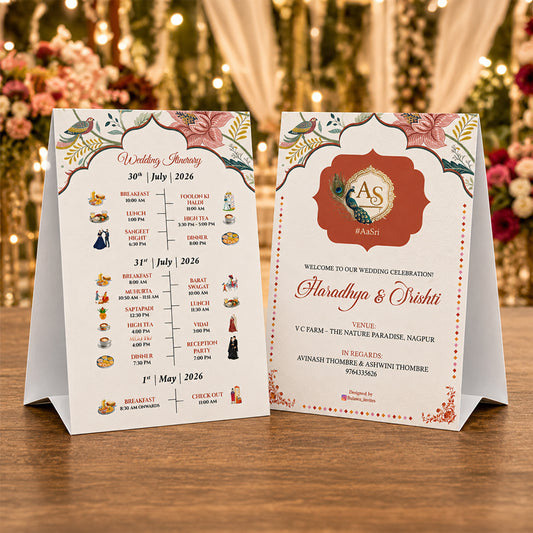 Regal Peacock Itinerary Tent Card
