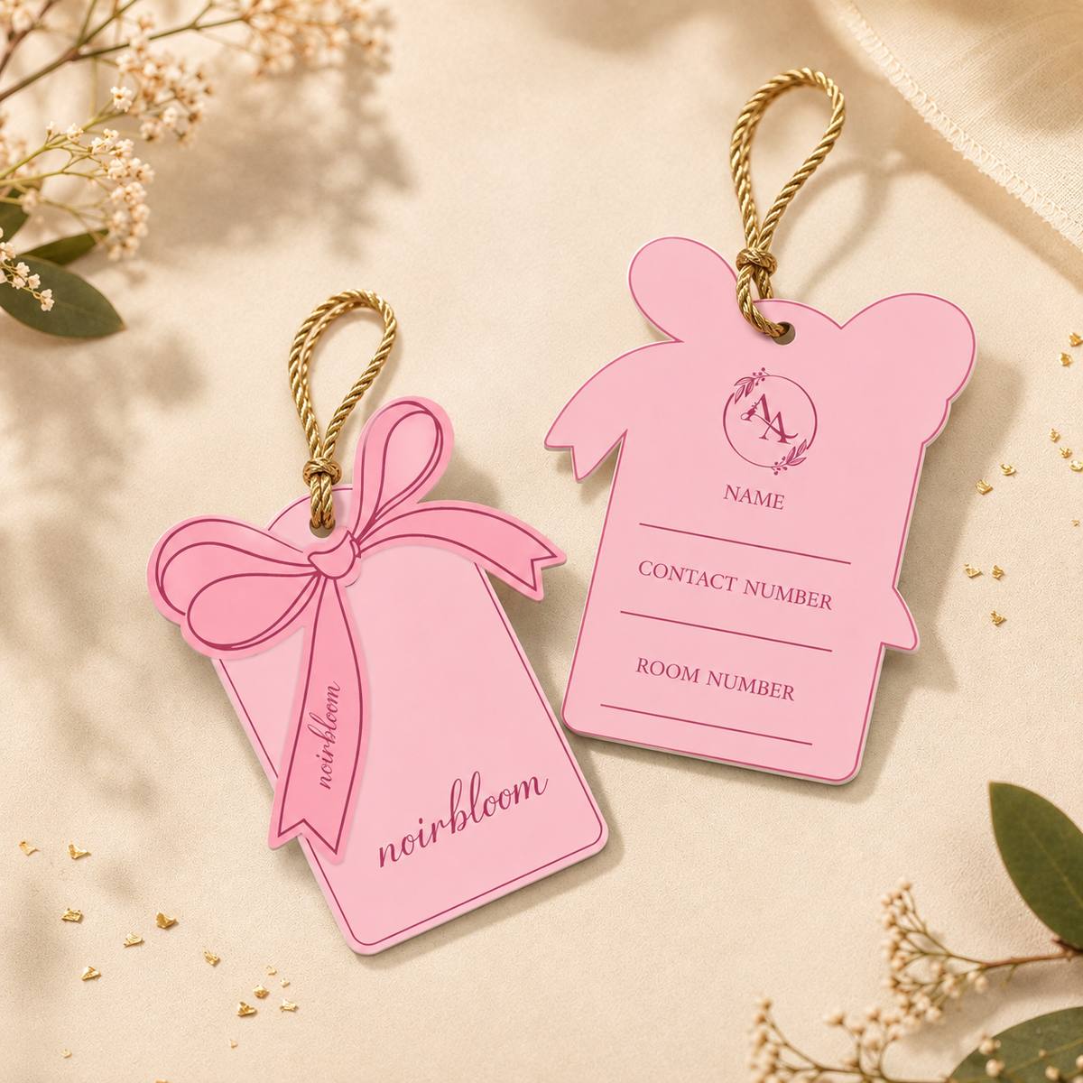 Rose Ribbon 3D Luggage Tag