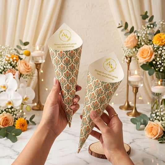 Rustic Blossom Petal Cones