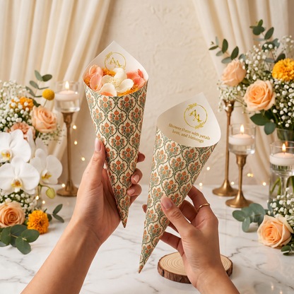 Rustic Blossom Petal Cones