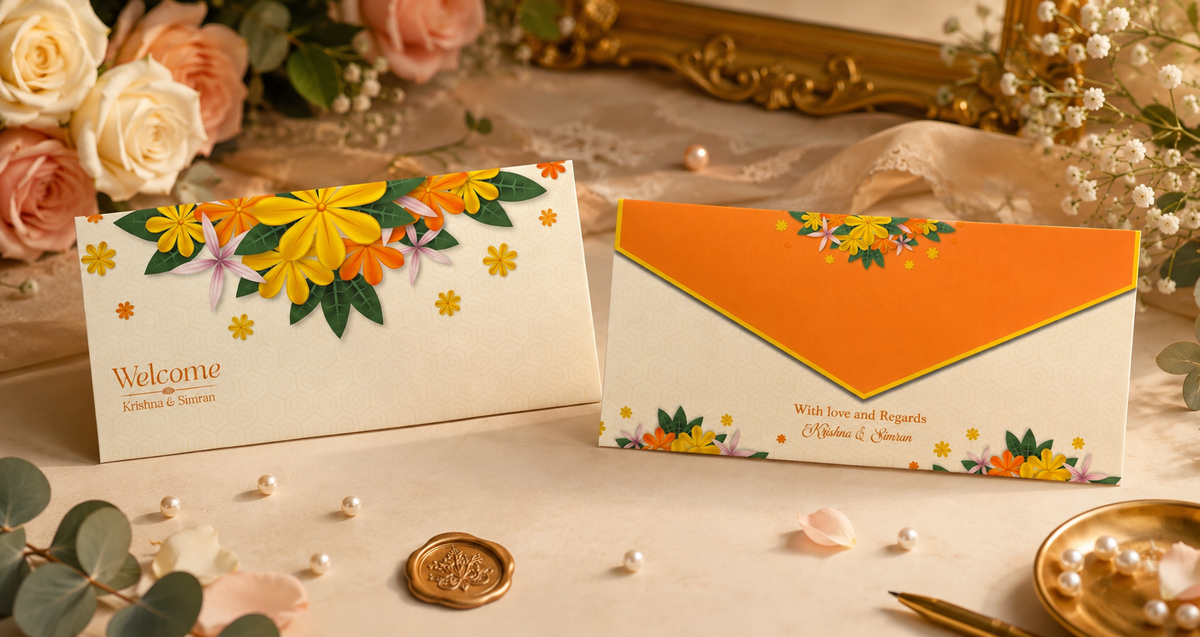 Sunshine Floral Shagun Envelope