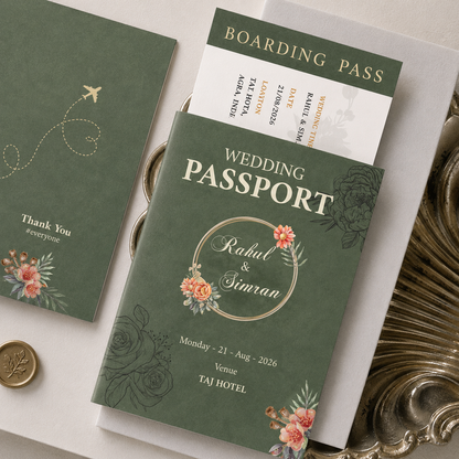 The Evergreen Voyage Wedding Passport Itinerary