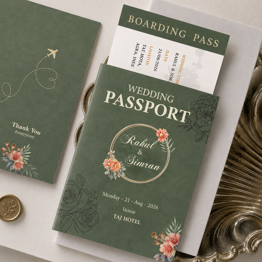 The Evergreen Voyage Wedding Passport Itinerary