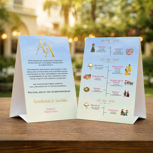 Timeless Elegance Itinerary Tent Card