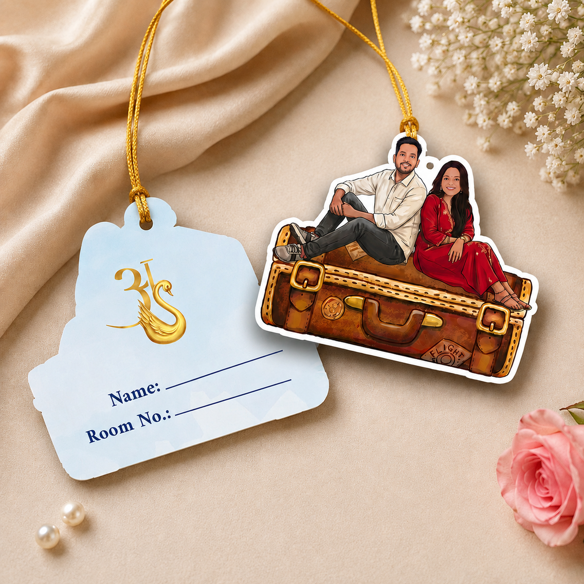 3D custom Couple Luggage Tag